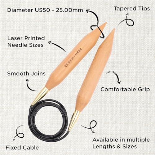 KnitPro Jumbo Fixed Circular Needles 47" (120cm) | US Size 50 (25mm) - size: 25.00mm