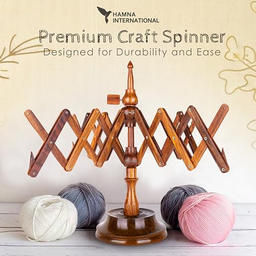 Antique Vintage Wooden Yarn Winder for Knitting & Crocheting – Premium Yarn Cake Winder, Natural Ball Winder with Large Capacity (Rosewood-Swift)