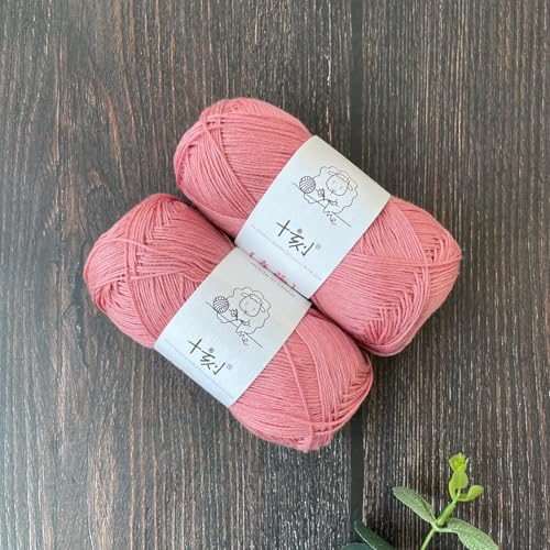 Linen rayon lyocell blend yarn, superfine fingering weight (1), 150g/5.29oz (3 strands, 50g/230yds per strand)- 12 Coral Pink - color: SM12-Coral Pink
