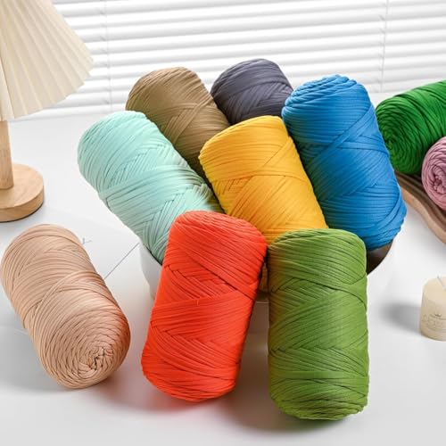 2 Pack Elastic Fabric T Shirt Yarn for Crocheting,Beginner Crochet Yarns with Polyester Spandex Blend,Total 800g/228yds Soft Tshirt Yarn for Crochet Crafts/Bags/Baskets (2 Sapphire Blue) - color: 2 Sapphire Blue