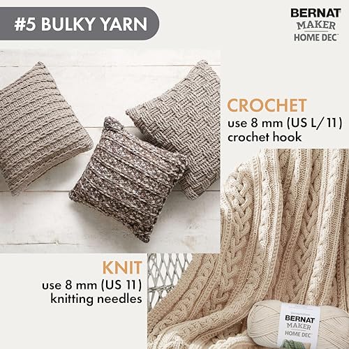 Bernat Maker Home Dec Lilac Fence Varg Yarn - 2 Pack of 250g/8.8oz - Cotton - 5 Bulky - 317 Yards - Knitting, Crochet, Crafts & Amigurumi - color: Lilac Fence Varigates, size: 2 Pack