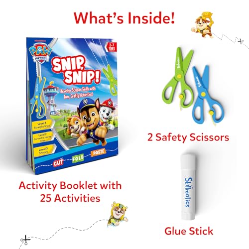 Skillmatics Snip Snip PAW Patrol, Scissor Skills, Felt Craft, Gift for Kids | Cutting Activity Book for Preschool, Safety Scissors, Fine Motor Skills, Screen-Free, Learning Toy, Toddlers, Ages 3, 4, 5 - style: 2. PAW Patrol