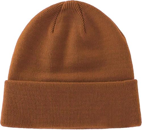 100% Cotton Beanie Hat Winter Hats Women Men Warm Knit Beanies | Double Layer Warmth ,Ultra-Soft Itch-Free Pure Cotton Knitted, Cuffed & Uncuffed Fisherman Slouchy Skull Cap for Womens Mens - color: 1pcs Coffee