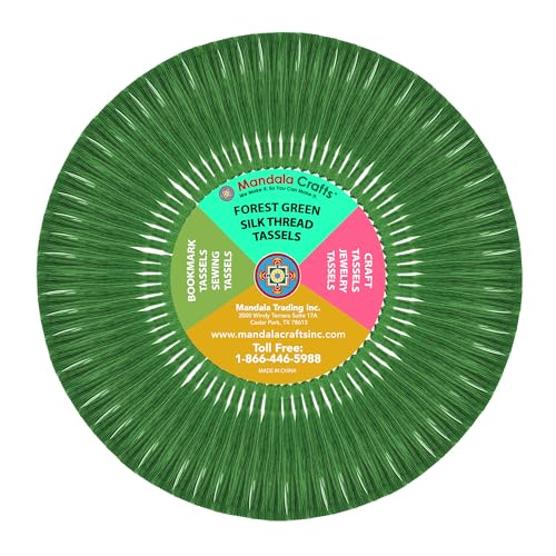 Mandala Crafts 100 Forest Green Bookmark Tassels with Loops for Crafts | Machine Washable, Polyester Mini Craft Tassels for Jewelry Making, Graduation Decorations, Keychains, Gift Tags & Ornaments - color: Forest Green, size: 5.5 Inches