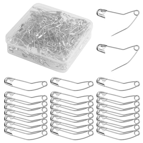 100 Pcs Curved Safety Pins for Quilting Basting Pins 38mm/1.5inch | 100 Pack Curved Safety Pins for Quilting Basting Pins 38mm/1.5inch Quilting Safety Pins Stainless Steel Quilting Pins - size: 1.5 inch