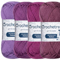 Premium Mercerized Cotton Yarn for Crochet & Knitting – Fingering Weight 4-Ply, 50g (1.76 oz) / 125 m (136 yds), High-Gloss, Anti-Splitting, Fade-Resistant Cotton (Purple Spell) - color: Purple Spell