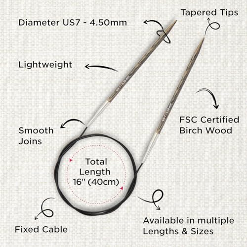 KnitPro Dreamz Fixed Circular Needles 16" (40cm) | US Size 7 (4.5mm) - size: US 7 (4.5mm)