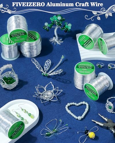 FIVEIZERO 20 Gauge Wire Aluminum Craft Wire,328ft Sliver Jewelry Wire | Bendable Metal Wire;0.8mm Wire for Jewelry Making,Wire Wrapping,Floral Sculptures,Clay & Christmas Ornaments Crafting - size: 20 Gauge