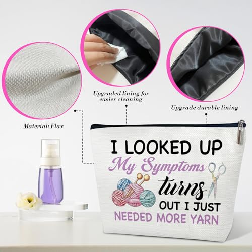 Knitting Makeup Bag, Gifts for Knitter Lovers | Crochet Bags for Women, Gifts for Crocheters, Cosmetic Pouch for Crocheting Accessories - color: multicolor02