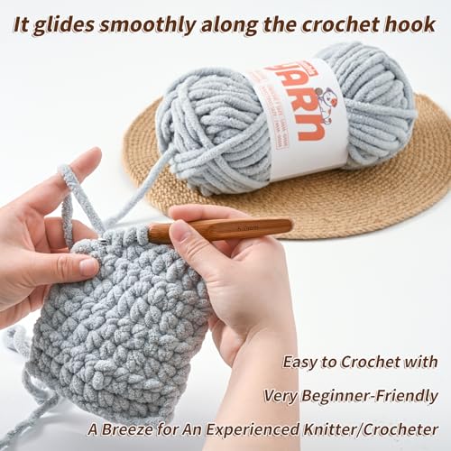 Soft Chunky Chenille Yarn for Crocheting-(300g/10.58oz) Bulky Knitting Crochet Yarn for Blankets-(150m/164yds) Fluffy Velvet Baby Yarn for Amigurumi&Crafts.(3 Burgundy) - color: 3 Burgundy