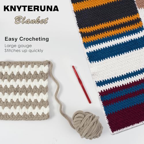 #6 Super Bulky Blanket Yarn for Crocheting - 4 Skeins(Each 10.5oz/300g, 220yds/201m), Chunky Chenille Thick Plush Big Soft Yarn for Crocheting Knitting Blankets, Cream - color: Cream