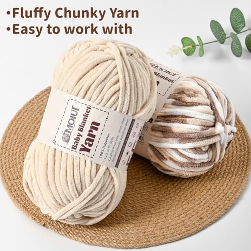 Fluffy Chunky Yarn for Crocheting, Chenille Crochet Yarn 6 Super Bulky, 2 Pack of 87.9 yds/4.23 oz Baby Blanket Yarn, Soft Velvet Yarns for Knitting Amigurumi&DIY Crafts/Hats/Socks(2 Lime Green) - color: 2 Lime Green