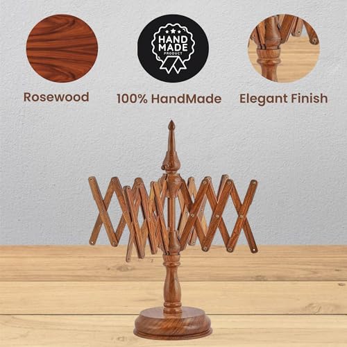 Hand Operated Yarn Ball Winder | Swift, Yarn, Wool, and String Holder| Knitting & Crochet Accessories Galaxy Indiacraft - color: Swift Natural Rosewood