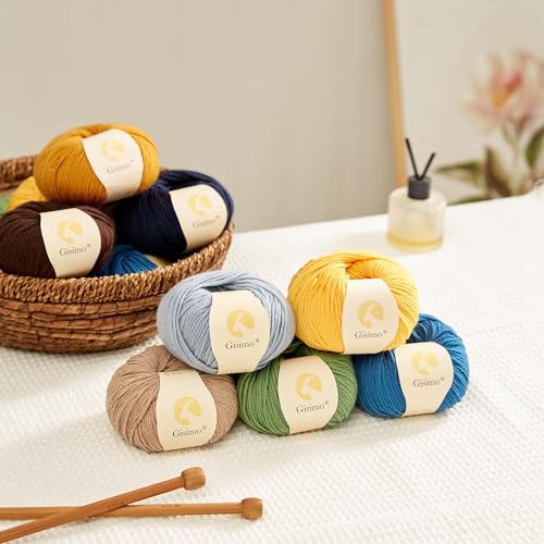 100% Merino Wool Yarn, 6-Ply Luxurious and Soft Yarn for Hand Knitting & Crocheting, 1.76 OZ/50g, 127 yds/116 Meters(Grass Green, 1 Ball) - color: Grass Green, size: 1 ball