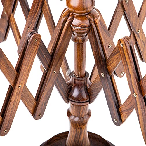 Rosewood Yarn Swift, Wooden Umbrella Hank Holder for Knitting | Umbrella swift opens to hold a full hank taut, spins freely, folds flat for storage, tabletop clamp. - color: Rosewood, size: Umbrella Swift