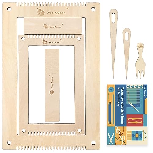 Hand U Journey Rectangle Weaving Loom Kit 7.9''x11.8'' and 5.3''x7.8'', 2 Set with Weaving Tools and 16 Pages Instruction Book-Size M - size: 7.9''x11.8'' &5.3''x7.8''