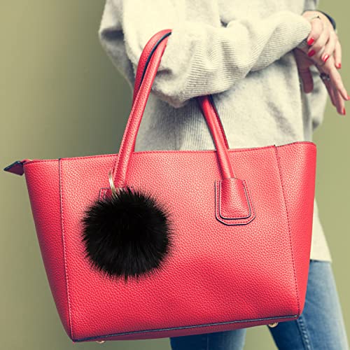 Tatuo 16 Pcs Faux Fur Pom Poms for Hat 4 Inches Large Fluffy Pom Balls for Craft Knitting Beanie Shoe Scarf Bag Pompom Valentine Keychain Charm Winter DIY Accessory (Black,White,Natural,Coffee) - color: Black, White, Natural, Coffee