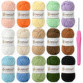15 Pack 100% Milk Cotton Yarn for Crocheting, 750g/1968.5yd Baby Yarn for Crocheting Soft, Fuzzy 5 Ply Cotton Crochet Amigurumi Yarn for Puzzle/Clothes&Crafts(Set A) - color: 15 A