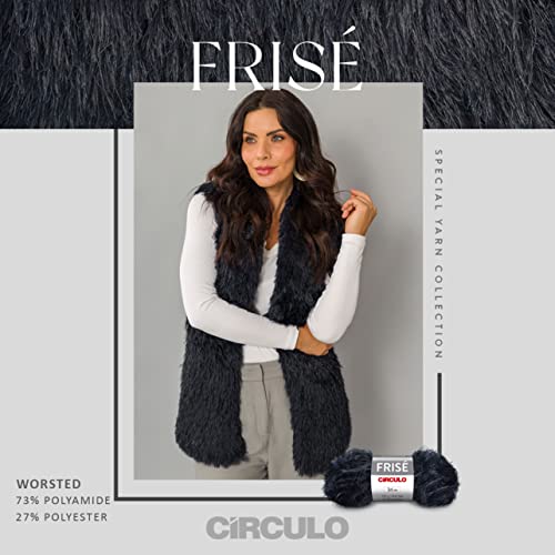 Círculo Frise Eyelash Fun Fur Yarn - Blended Yarn - 37.2 yds, 3.5 oz - Pack of 1 Skein (8001)