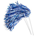 Anderson's Metallic Blue and White Foil Textured Pom Poms- Pack of 10 | Anderson's Metallic Pom Pom School Spirit Shakers, Cheerleader, Football Basketball Homecoming, Team Party, Performance - color: Royal Blue and White