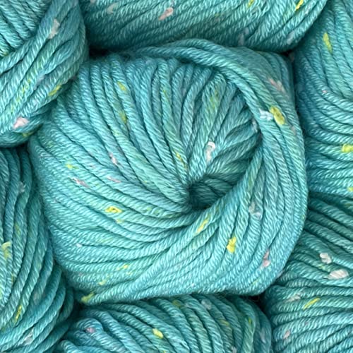 Tweed Twinkles Soft Baby Yarn DK Acrylic, 8-Pack (696Yds/400G), Mint Blue | Acrylic Baby Blanket Knitting Yarn with Free Patterns - Size 3 DK Light Worsted Weight Yarn for Crocheting with Flecks - color: Mint Blue, size: Pack of 8