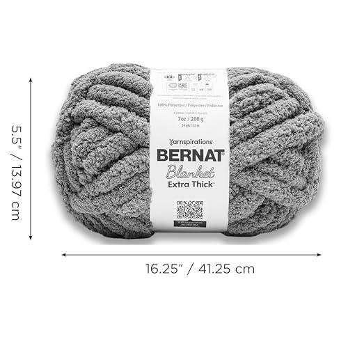 Bernat Extra Thick Chunky Yarn for Crocheting Soft, Green Frost, 6-Pack | #7 Jumbo Yarn, 100% Polyester, Extra Thick Chunky Blanket Yarn for Knitting, Crochet & Crafts, 24yds, 200g/7oz per skein - color: Green Frost