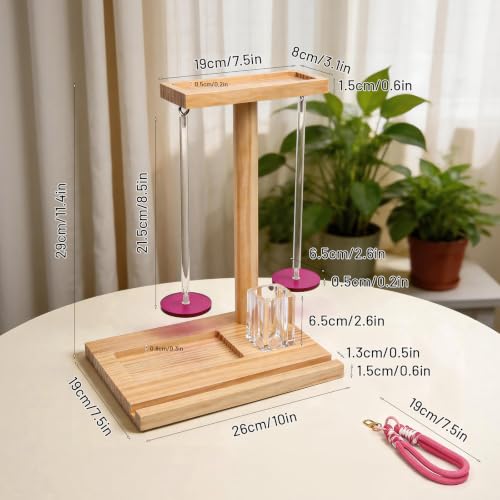 2 in 1 Yarn Holder for Crocheting, Knitting & Yarn Spinner, Crochet | Wooden Yarn Spinner with Magnetic Rotating Mechanism, Crochet Accessories, Portable Yarn Holder, Birthday Gifts for Women