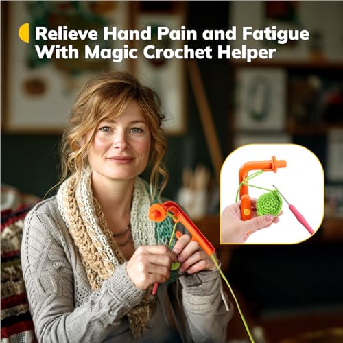 Crochet Holder for Beginners and 18 Sizes Light Up Crochet Hook Set