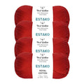 Estako Royal Cotton, 100% Mercerized Giza Cotton Yarn, Red, 4-Pack | soft, silky sheen, super fine, fingering 1, sock weight, 200 g, 548 yds, baby clothes, summer tops - color: 5066 - Red, size: 4 Skeins