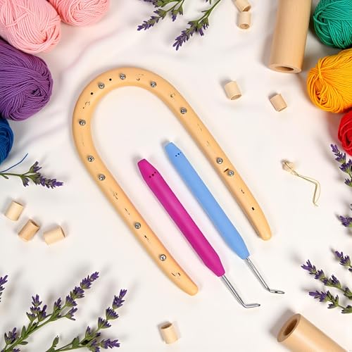 2Pcs Knitting Loom Hook Crochet Hook for Knifty Loom Hook Tool with Handle Knitting Sewing Tools Durable and Fashion, Crochet Hooks