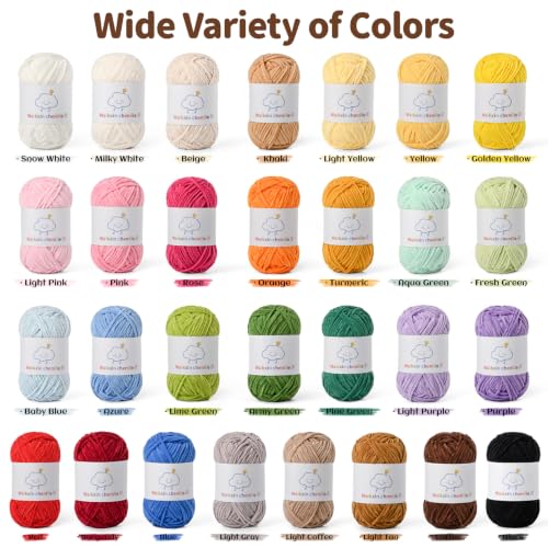 6 Pack of Skinny Chenille Yarn for Crocheting, Amigurumi Yarn&Baby Yarn for Crocheting Soft,10.58oz/656yds Fluffy Fingering Weight Velvet Yarn for DIY Crafts&Baby Blankets.(6 Burgundy) - color: 6 Burgundy
