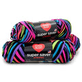 RED HEART Super Saver 3-Pack yarn, NEON STRIPES 3 Pack - color: Neon Stripes