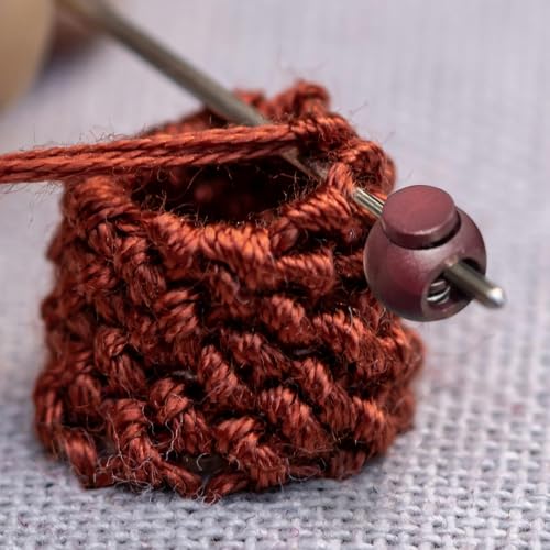 20PCS Knitting Needle Stoppers Needle Point Locks Suitable for Sizes 0–8 Plastic Cord Locks Spring Needle Stopper Stitch Stoppers Single Hole Toggle Stopper Knitting Accessories