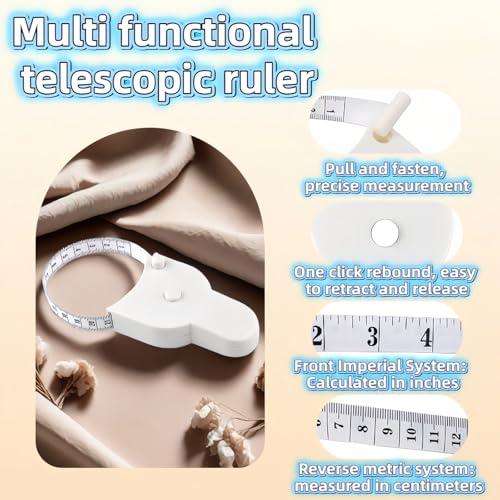 60"/150cm Dual Scale Auto-Lock Tape Measure for Body - Retractable Y-Type, Waist Hip Arms Measuring, Fitness & Sewing, Portable Handheld Tape Measure