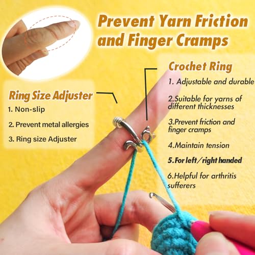 SGIBYN 6 Pack Adjustable Crochet Tension Ring for Crocheting, Cat Crochet Yarn Guide Control Rings for Tension, Yarnmate Crochet Knitting Loop Ring