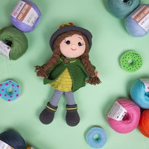 YarnArt Baby Cotton Yarn - Soft Knitting Yarn for Baby & Summer, 50% Cotton 50% Acrylic, 1.76 Oz, 180.44 Yds, Ideal for Amigurumi & Crochet Projects (400) - color: 400
