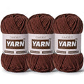 3 Packs Plush Chenille Chunky Crochet Yarn - Baby Yarn for Crocheting Soft - Velvet Yarns Knitting for Blankets Crafts - Fluffy Amigurumi Yarns 300g / 393yd (3 Dark Coffee) - color: 3 Dark Coffee