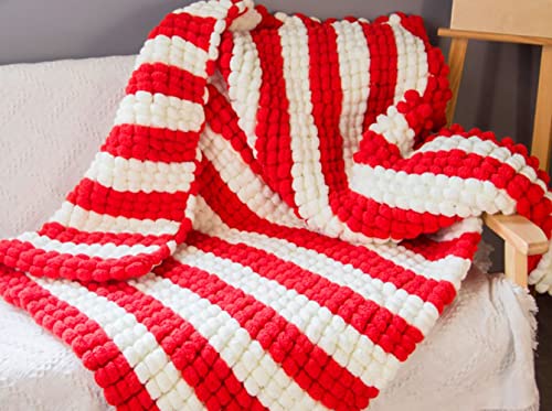 4 Balls Pomp-A-Doodle Yarn,100% Polyester Jelly Bean POM-POM Ball Yarn for Crochet Knitting Blanket Mat Pet Nest 600g (Sunny Love) - color: Sunny Love