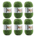 Skinny Chenille Yarn for Crocheting and Knitting, 6 Pack of 50g/158yds - 948yd Total, Soft Fluffy Yarn for Crochet Amigurum & Baby Blankets, Thin Chenille #2 Plush Crochet Yarn (6, Army Green) - color: Army Green