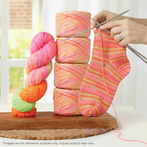 KnitPro Symfonie Fingering Weight Merino Wool Yarn 100g, Galaxy Glow | 75% Extrafine Merino & 25% Polyamide, 438yds, OEKO-TEX Certified, Superwash, Colorfast, #1 Yarn Skein for Knitting & Crochet - color: Galaxy Glow