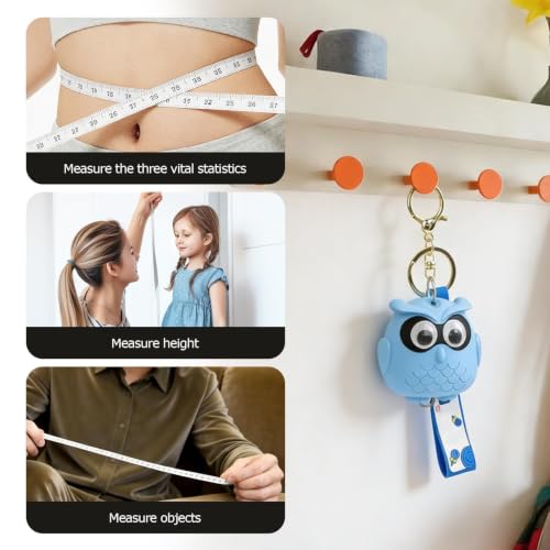 Cute Pink Owl Fashion Measuring Tape 79", Sewing Gifts w/Keychain | Soft dual-sided (cm/in) retractable pocket ruler. Essential sewing supplies & cute gifts for crafters, quilters and kids - color: A20-Pink Owl