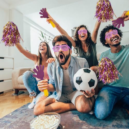Realspring 148 Pcs Team Spirit Accessories for Sport Events - color: Purple Gold