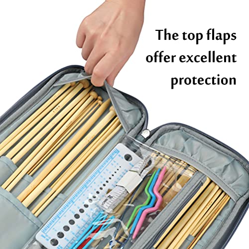 Professional Knitting Tools Pack, Included 36 Pcs Knitting Needles and Accessories and Portable Case, Durable and Beautiful Knitting DIY Kit for Any Project - color: White