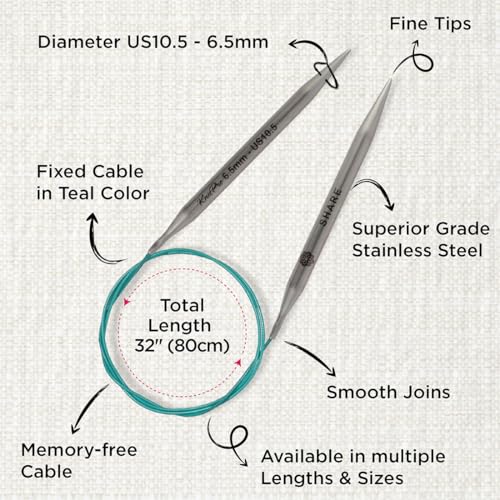 KnitPro The Mindful Collection Fixed Circular Needles 32" (80cm) | US Size 10.5 (6.5mm) - size: US 10.5 (6.5mm)