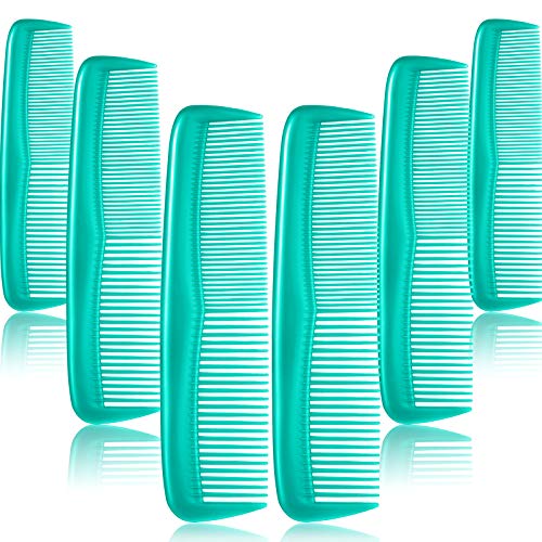Leinuosen 12 Pieces Pocket Hair Combs, Fine Tooth Combs, Cyan-blue | Plastic Hair Care for Men Women, Portable Travel Size, for Barber Salon Hair Dressing Use, Not Breakable, Peines Para Cabello - color: Cyan-blue