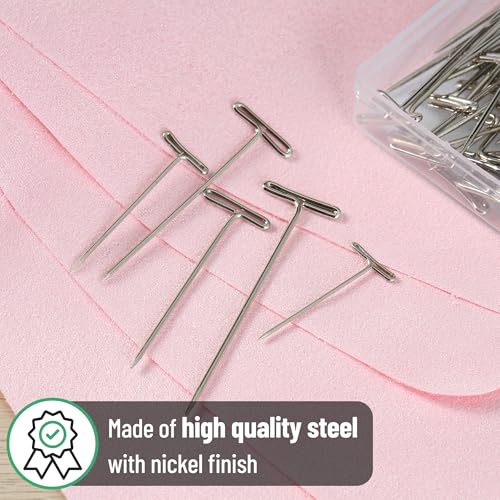 Mr. Pen- T-Pins, 220 Pack, 5 Sizes, Straight Wigs Pins | Sewing T-Pins for Blocking Knitting, Wig Making and Crafts, Sewing & Office Wall - size: 220 Pack