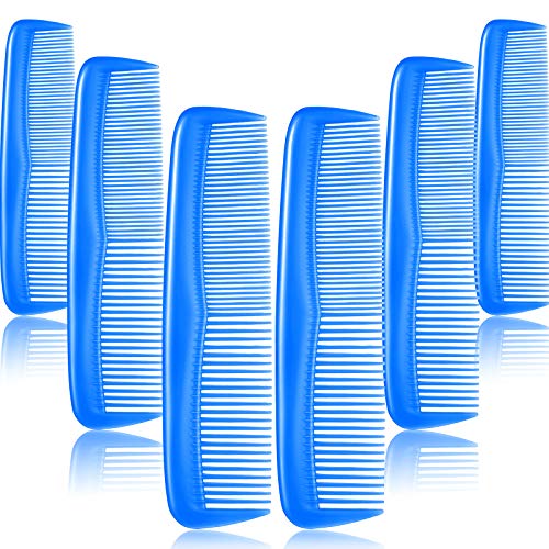 Leinuosen 12 Pieces Pocket Hair Combs, Fine Tooth Combs, Blue | Plastic Hair Care for Men Women, Portable Travel Size, for Barber Salon Hair Dressing Use, Not Breakable, Peines Para Cabello - color: Blue