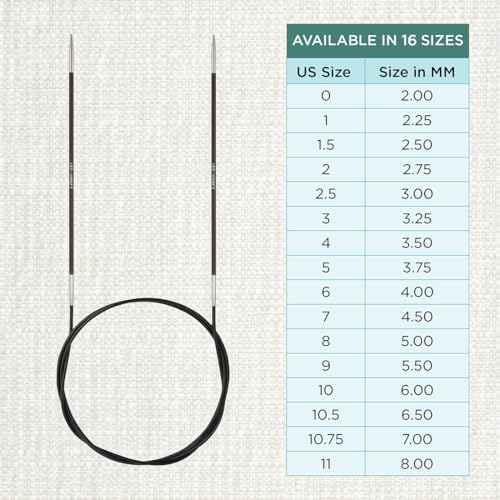 KnitPro Karbonz Fixed Circular Needle 32"(80cm) | US Size 1 (2.25mm) - size: US 1 (2.25mm)