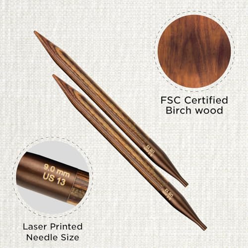 KnitPro Ginger Interchangeable Circular Needles 5" (13cm) | US Size 13 (9mm) - size: US 13 (9mm)