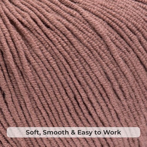 PureTouch Cotton Blend Yarn, Soft & Durable Crochet Yarn for Knitting & Amigurumi, 174 Yards, 50g, 55% Cotton 45% Acrylic (Taupe Beige, 4 SKEINS) - color: Taupe Beige, size: 4 SKEINS